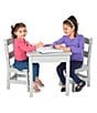 Color:Gray - Image 3 - Kids Wooden Table & 2 Chairs - Gray