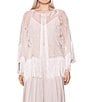 MELLODAY Burnout Semi-Sheer Fringe Poncho Cape - Image 1