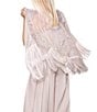 MELLODAY Burnout Semi-Sheer Fringe Poncho Cape - Image 3