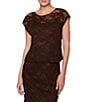 MELLODAY Coordinating Lace Round Neck Cap Sleeve Top - Image 1