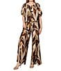 MELLODAY Coordinating Leaf Print Wide Leg Wrap Pants - Image 3