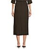MELLODAY Coordinating Plisse Sheath Midi Skirt, Color:Chocolate Brown - Image 2