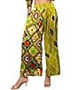 MELLODAY Coordinating Satin Mix Print Wide Leg Pants - Image 1