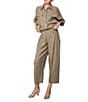 MELLODAY Coordinating Twill Barrel Leg Button Front Pants - Image 4