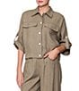 MELLODAY Coordinating Twill Point Collar Roll Tab Sleeve Utility Jacket - Image 1