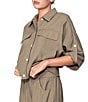 MELLODAY Coordinating Twill Point Collar Roll Tab Sleeve Utility Jacket - Image 3