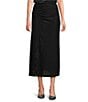 MELLODAY Coordinating Velvet Side Cinch Ruched Midi Skirt, Color:Black - Image 1