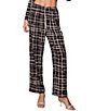 MELLODAY Lux Crepe High Rise Checker/Solid Straight Leg Pull On Coordinating Pants - Image 1