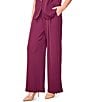 MELLODAY Coordinating Pleated Straight Leg Pull-On Pants, Color:Wine - Image 3