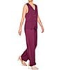 MELLODAY Coordinating Pleated Straight Leg Pull-On Pants, Color:Wine - Image 4