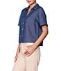 MELLODAY Point Collar Boxy Short Sleeve Denim Top - Image 3