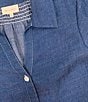 MELLODAY Point Collar Boxy Short Sleeve Denim Top - Image 5