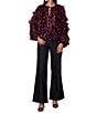 MELLODAY Polka Dot All Over Ruffle Tie Front Long Sleeve Blouse - Image 3