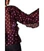 MELLODAY Polka Dot All Over Ruffle Tie Front Long Sleeve Blouse - Image 6