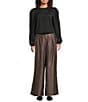 MELLODAY Printed Wide Leg Trouser Pants, Color:Black Multi - Image 3