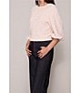 MELLODAY Textured Knit Round Neck 3/4 Sleeve Pullover Top - Image 3