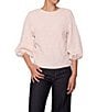 MELLODAY Textured Knit Round Neck 3/4 Sleeve Pullover Top - Image 1