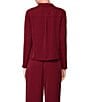 MELLODAY Woven Lux Crepe Notch Collar Long Sleeve Button Front Coordinating Top - Image 6