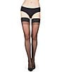 Color:Black - Image 1 - Crystal Lace Thigh High Stockings