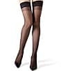 Color:Black - Image 3 - Crystal Lace Thigh High Stockings