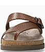 Color:Tan - Image 3 - Helen Buckle Detail Leather Casual Sandals