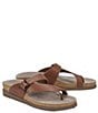 Color:Tan - Image 6 - Helen Buckle Detail Leather Casual Sandals