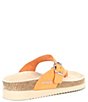 Color:Orange - Image 2 - Helen Buckle Detail Leather Casual Slide Sandals