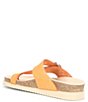Color:Orange - Image 3 - Helen Buckle Detail Leather Casual Slide Sandals