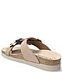 Color:Light Taupe - Image 3 - Helen Flower Buckle Detail Leather Casual Sandals
