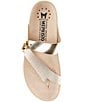 Color:Gold - Image 5 - Helen Mix Leather Buckle Thong Sandals