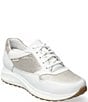 Color:White - Image 1 - Karin Leather Lace-Up Retro Sneakers