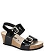 Mephisto Lissandra Patent Leather Buckle Hardware Hook-and-Loop Banded Slingback Wedges - Image 1