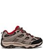 Color:Boulder/Red - Image 2 - Boys' Moab 3 Low Waterproof Sneakers (Youth)