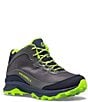 Color:Navy/Grey/Lime - Image 1 - Boys' Moab Speed Waterproof Boots (Youth)