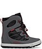 Color:Grey/Black/Red - Image 2 - Boys' Snow Bank 4 Waterproof Boots (Youth)