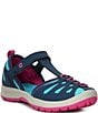 Color:Navy/Turquoise/Berry - Image 1 - Girls' Hydro Lily Sandals (Toddler)
