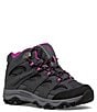 Color:Granite/Berry - Image 1 - Girls' Moab 3 Leather Hiking Boots (Youth)