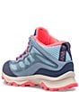 Color:Dusty Blue/Coral - Image 3 - Girls' Moab Speed Mid Waterproof Cold Weather Boots (Youth)