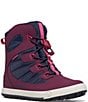 Color:Navy/Berry - Image 1 - Girls' Snow Bank 4 Leather Boots (Youth)