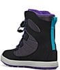 Color:Black/Purple - Image 3 - Girls' Snow Bank 4 Leather Boots (Youth)