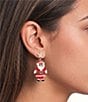 Merry & Bright African American Mr. & Mrs. Clause Holiday Drop Earrings - Image 2