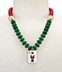 Merry & Bright Beaded Mahjong Resin Statement Collar Necklace - Image 1