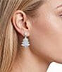 Merry & Bright Blue Enamel Tree Drop Earrings - Image 2