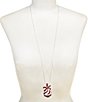 Merry & Bright Bow Candy Cane Jingle Bell Drop Pendant Necklace - Image 1