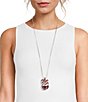 Merry & Bright Bow Candy Cane Jingle Bell Drop Pendant Necklace - Image 2