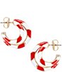 Merry & Bright Candy Cane Double Row Hoop Earrings - Image 1