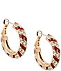 Merry & Bright Candy Cane Hoop Earrings - Image 1