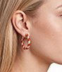 Merry & Bright Candy Cane Stone Tape Hoop Earrings - Image 2