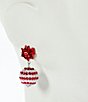 Merry & Bright Christmas Candy Cane Beaded Drop Earrings, Color:Multi/Silver - Image 2