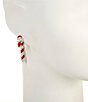 Merry & Bright Christmas Candy Cane Front Back Earrings - Image 2